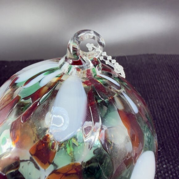 Hand Blown Studio Art Glass Orb Ornament Friendship Ball Witch Ball Hand Made - Picture 3 of 14